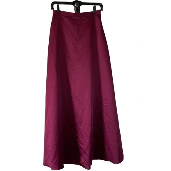 Mori Lee by Madeline Gardner Wine Burgundy Long A-Line Skirt Size 7/8 - Picture 1 of 6